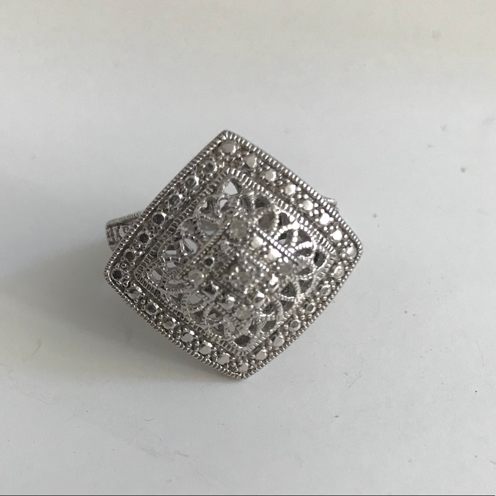 Silver 9.25 diamond ring